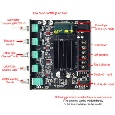 CA-MT21 2.1 Channel BT 5.0 Subwoofer Amplifier Board 2*50W+100W 12-24V AMP+BT