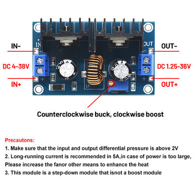 CA-4016 8A 200W Board Mount DC-DC Converter XL4016 4-40V To 1.25-36V PWM Adjustable Step-Down Module