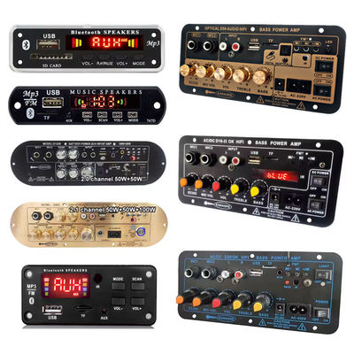 D50 Amplifier Board With Optical Audio BT AMP USB FM Radio TF Player Black For Home Car