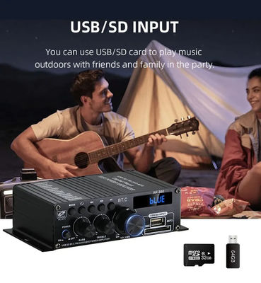AK-380 2.0 Channel Bluetooth v5.0 Audio Amplifier with 100-300W Output Power for Home Theater