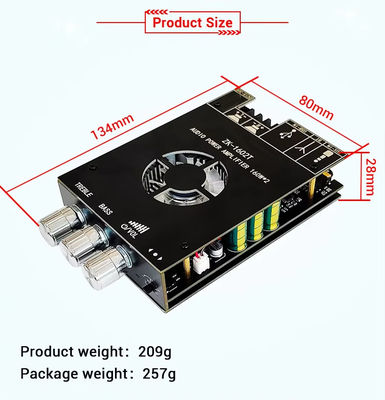 ZK-1602T 2*160W 2.0 Channel  Digital Power Amplifier Module Class D Audio Stereo BT 5.0 Subwoofer Amplifier Board ZK-1602T