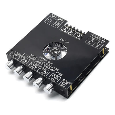 ZK-AS21 2.1 Channel Digital Power Amplifier Board Module 220W*2+350W High Low Tone Subwoofer TPA3255 BT Home Audio AS21