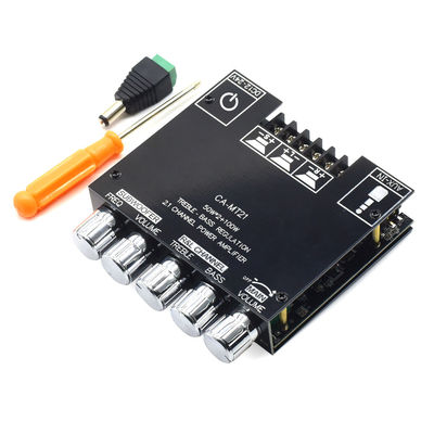 ZK-MT21 2.1 Channel Subwoofer Amplifier Module 5.0BT 12V 24V 2*50W+100W Power Home Use Plastic Board for Speaker System