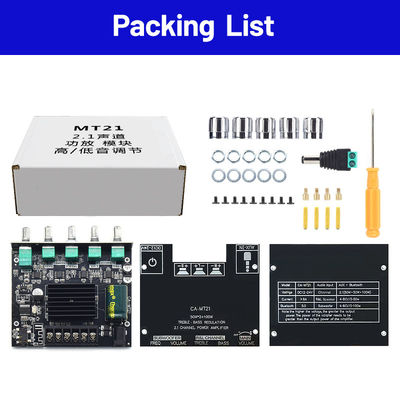ZK-MT21 2.1 Channel Subwoofer Amplifier Module 5.0BT 12V 24V 2*50W+100W Power Home Use Plastic Board for Speaker System