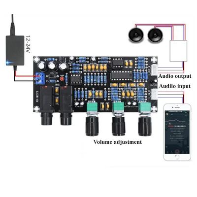 XH-M273 PT2399 Digital Preamplifier Board for Karaoke 12-24V DC Reverberation Microphone Control Microphone Speakers Product