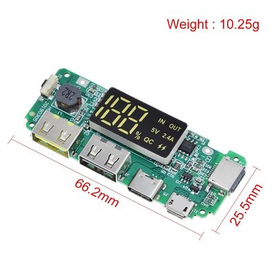 Dual USB 5V 2.4A Micro/Type-C LED USB Mobile Power Bank 18650 Charging Module Lithium Battery Charger Board Circuit Protection