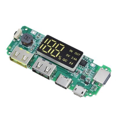 Dual USB 5V 2.4A Micro/Type-C LED USB Mobile Power Bank 18650 Charging Module Lithium Battery Charger Board Circuit Protection