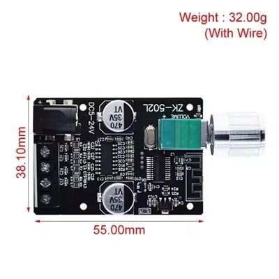 ZK-502L Mini for Bluetooth 5.0 DC 5-24V 50Wx2 Stereo Power Amplifier Wireless Audio Digital Board for Bluetooth Amplificador Spe