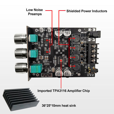 ZK-1002T HIFI 2.0 Channel 5.0BT 100Wx2 Amplifier Board Stereo Subwoofer Speaker Module with AUX Communication