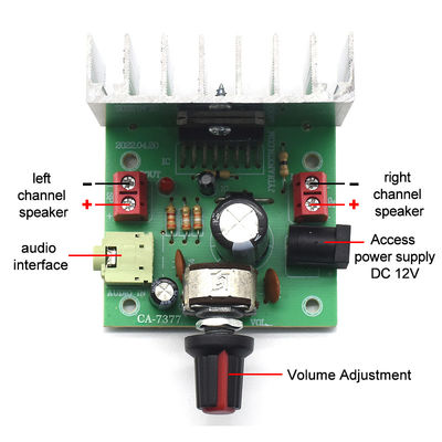 CA-7377 2.0 Channel Digital Audio Amplifier Module DC12V 2*35W TDA7377 AMP Chip Amplifier Board No Light LED Lighting