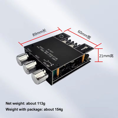 TPA3116D2 Subwoofer Audio Amplifier Module ZK-502T 2-Channel Audio Stereo Board with 2*50W Bass AMP and AUX Communication