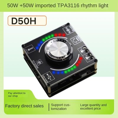 TPA3116 50W*2 HIFI Stereo Power Amplifier Board with Music Rhythm Lamp