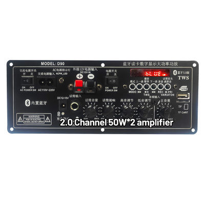Rechargeable Trolley Stereo Car Subwoofer Audio Power Amplifier PCB Board 2.0 Channel 12V with Private Mold Design