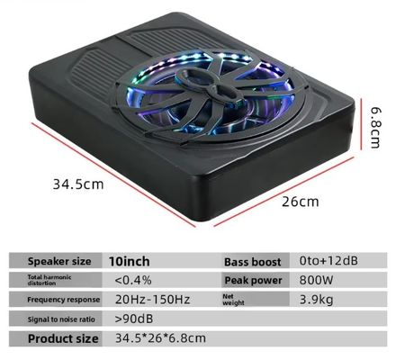 Wholesale 10-Inch 800W High Power Active Car Subwoofer 3-Way Spider Design Ultra-Thin Audio Model APP Control Color Light