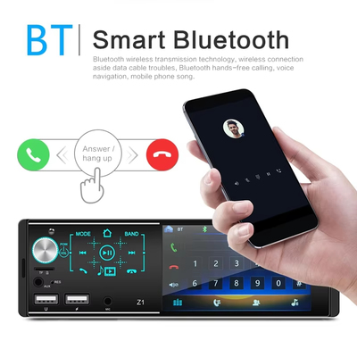 4.1inch Portable Car Stereo Dual USB HD Touch Screen for Bluetooth MP5 Player Colorful Lights Autoradio Car Radio CD for DVD VCD