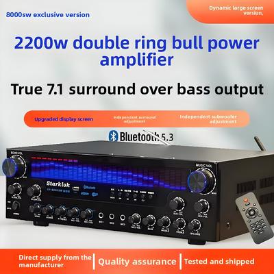 AV-8000SW Premium Edition 2200W Professional Ultra-High Power 7.1 Channel Home Theater Receiver Amplifier Exclusive BT Wireless