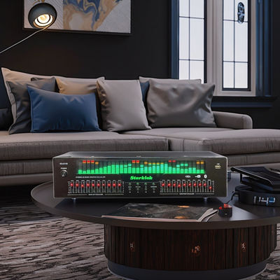 EQ-8100 Professional Hi-Fi Preamp Player BT 5.4 Optical Coaxial Digital Audio Decoder 20 Segment Equalizer Fiber Optic Equipment