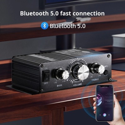 BT-888 Mini 12V Home Amplifier 20W+20W BT Wireless Small Metal Hot-Selling for Foreign Trade Cross-Border