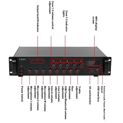 SA-5015 High-Power BT Wireless USB Card Engineering-Grade Fixed Resistor 150W/250W/400W Fixed Voltage Partition Power Amplifier