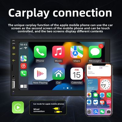 7 Inch Car for MP5 Player with for BT Wireless HD Rearview Camera CarPlay Android Auto Dashboard Radio Wired Dashboard Radio