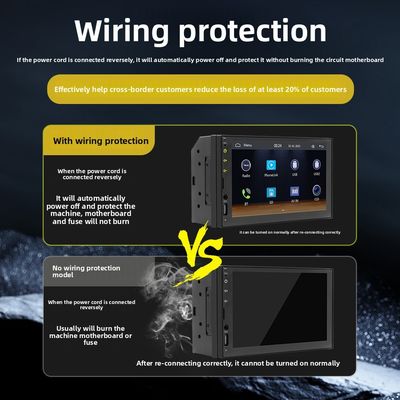 7 Inch Car for MP5 Player with for BT Wireless HD Rearview Camera CarPlay Android Auto Dashboard Radio Wired Dashboard Radio