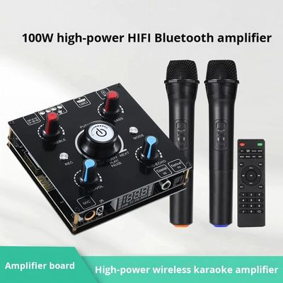2.0 Channel High-Power 100W Wireless Karaoke Amplifier BT Lossless Decoding HDML ARC Optical Fiber Coaxial Electronics Stock