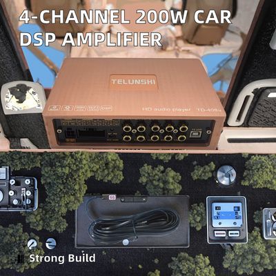 Hot Selling 4*50W Class AB Car Amplifier 4-Channel DSP Crossovers Subwoofer Amplifier Auto Power (Without Control Panel)