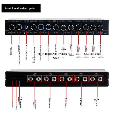 Hot-Selling 9-Band Car Audio EQ Tuning Crossover Amplifier Factory Source Cross-Border Best-Selling Audio Processor