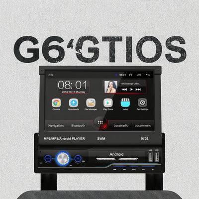 1 Din 7 Inch Retractable Touch Screen Android 2+32/2+64G Car Radio GPS with Carplay FM RDS Wifi BT AM USB & Stereo MP5