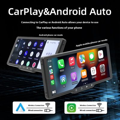 Creatall Portable 10.26inch HD Screen MP5 Player Wireless Carplay for Bluetooth Dashboard-mounted Stereo Android Auto Recorder