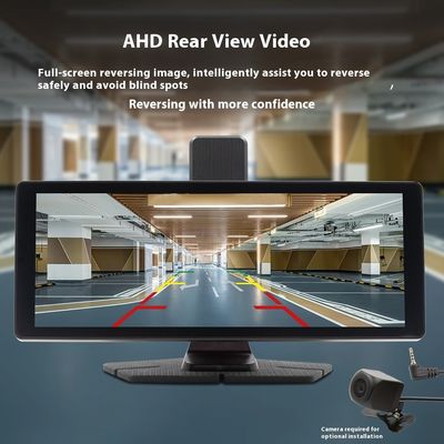 Creatall Portable 10.26inch Dual Recording Dash Cam 2 Lenses Front Rear Video Recorder for CarPlay Navigation Cross-Border Car