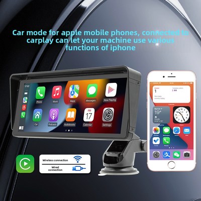 Creatall 10.26inch Portable Car MP5 Player for BT HD Rearview Camera FM Transmitter Wireless CarPlay Dashboard Dashboard