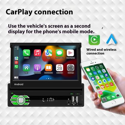 Creatall All-in-One 7 Inch Android Auto GPS Navigation Retractable Screen HD Rearview Wireless CarPlay for Automotive Use