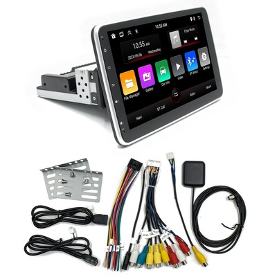 Creatall 10.1 Inch Central Control Car Android GPS Navigation Unit CarPlay for BT USB 360 Degree Rotating Screen Single Head