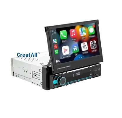 Creatall 7-Inch Wireless Universal Car MP5 Player Telescopic Single Spindle Dashboard Mounted MP3 Card Slot USB CarPlay