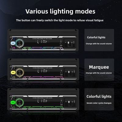 Creatall 7-Inch Wireless Universal Car MP5 Player Telescopic Single Spindle Dashboard Mounted MP3 Card Slot USB CarPlay