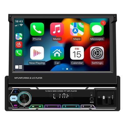 Creatall 7-Inch Wireless Universal Car MP5 Player Telescopic Single Spindle Dashboard Mounted MP3 Card Slot USB CarPlay