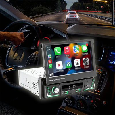 Creatall 7-Inch Retractable Screen All-in-One Wireless CarPlay Smart for Bluetooth Reverse Camera In-Car MP5 Player