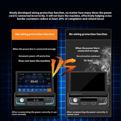 Creatall 7-Inch Retractable Screen All-in-One Wireless CarPlay Smart for Bluetooth Reverse Camera In-Car MP5 Player
