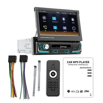 Creatall 7-Inch Retractable Screen All-in-One Wireless CarPlay Smart for Bluetooth Reverse Camera In-Car MP5 Player