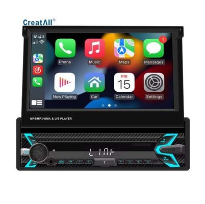 Creatall 7-Inch Single-Cylinder Retractable Screen Car MP5 Player HD BT Reverse Image Wireless Carplay USB-Dashboard Placement