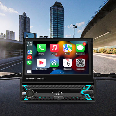 Creatall 7-Inch Single-Cylinder Retractable Screen Car MP5 Player HD BT Reverse Image Wireless Carplay USB-Dashboard Placement