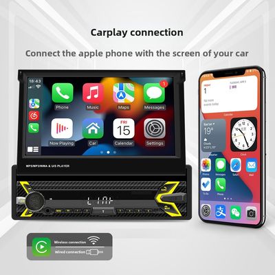 Creatall 7-Inch Single-Cylinder Retractable Screen Car MP5 Player HD BT Reverse Image Wireless Carplay USB-Dashboard Placement