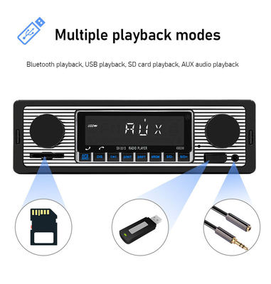 1 Din Plastic Car MP3 Radio with BT Handsfree FM/SD Power Protection AUX USB Multimedia Player WAV Audio Format Voice Broadcast
