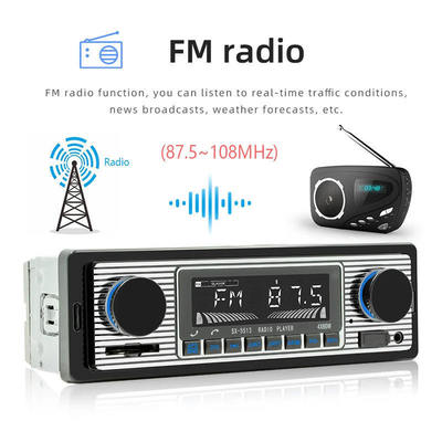1 Din Plastic Car MP3 Radio with BT Handsfree FM/SD Power Protection AUX USB Multimedia Player WAV Audio Format Voice Broadcast