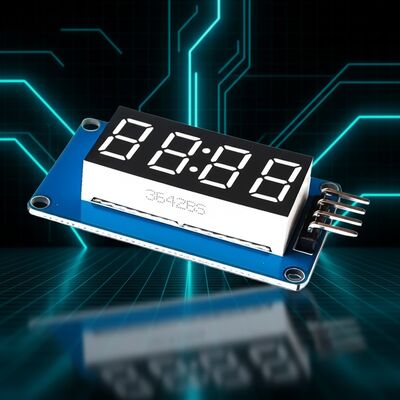 4 Digital Tube Display Module LED Brightness Adjustable with Clock Point Accessories Building Blocks