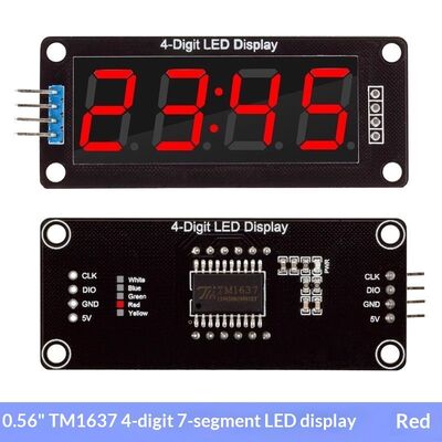 TM1637 0.56-inch Four-Digit Seven-Segment Digital Tube Clock Display Module with Clock Point