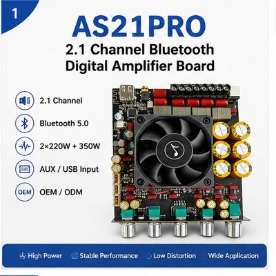 AS21PRO 2.1 Channel  Amplifier Board 300W*2+600W TPA3255 High Power Digital Audio Amplifier Module Factory Direct