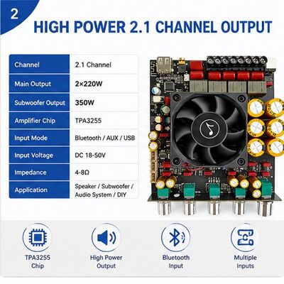 AS21PRO 2.1 Channel  Amplifier Board 300W*2+600W TPA3255 High Power Digital Audio Amplifier Module Factory Direct