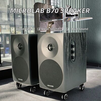 Hot Selling Microlab B70 High Definition Sound Wooden Case Bookshelf Speaker 2.0 Channel 4" Woofer Two-way Audio Crossover